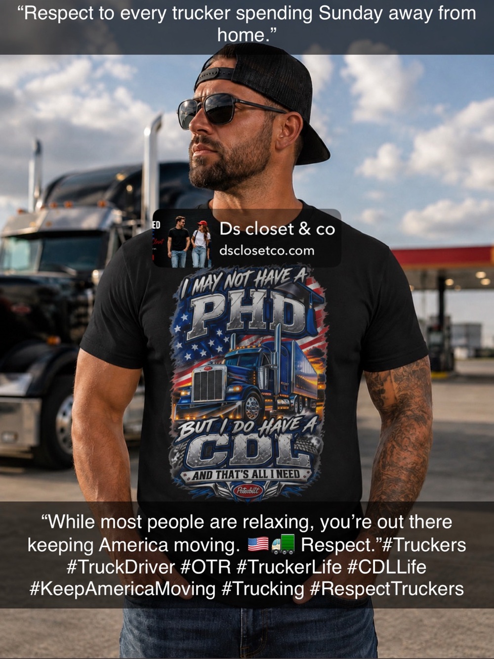 Men’s Black Truck Driver Graphic Tee - CDL Pride